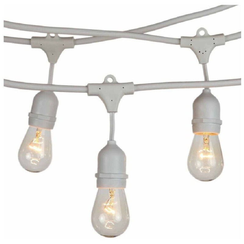 foto del prodotto trade shop traesio catena luminosa esterno ip44 cordoniera portalampada a cascata 10xe27 11mt st ap bianco