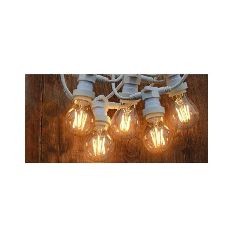 foto del prodotto trade shop traesio catena luminosa per esterno ip44 cordoniera portalampada 10xe27 11 metri st lv bianco