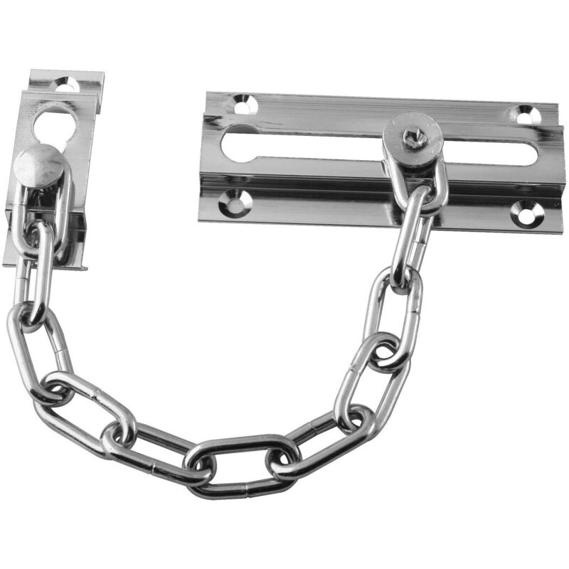 foto del prodotto trade shop traesio catena sicurezza catenaccio nichelato porta blindata lucchetto cromato 