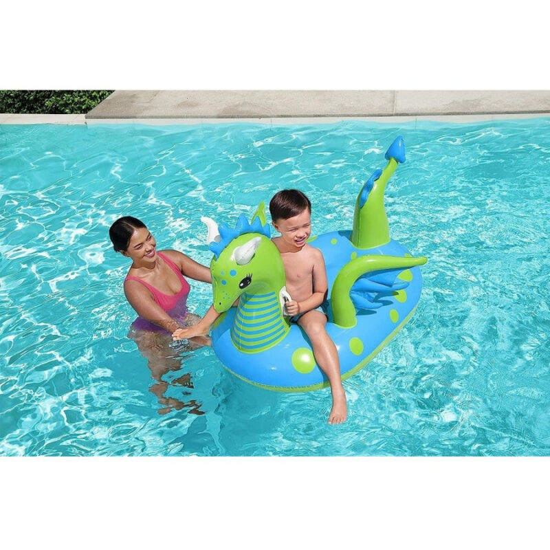 foto del prodotto trade shop traesio cavalcabile gonfiabile forma drago fantasy dragon 134x142 cm con maniglie 41476 