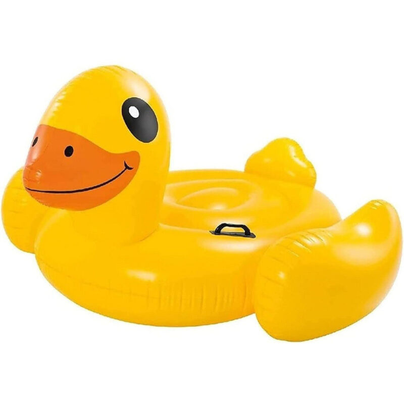 foto del prodotto trade shop traesio cavalcabile papera 147x147x81 cm gonfiabile giocattolo piscina 2 maniglie 57556 