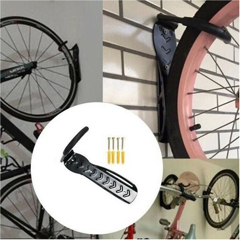 foto del prodotto trade shop traesio - cavalletto supporto per bici bicicletta da muro parete salvaspazio mountain bike -