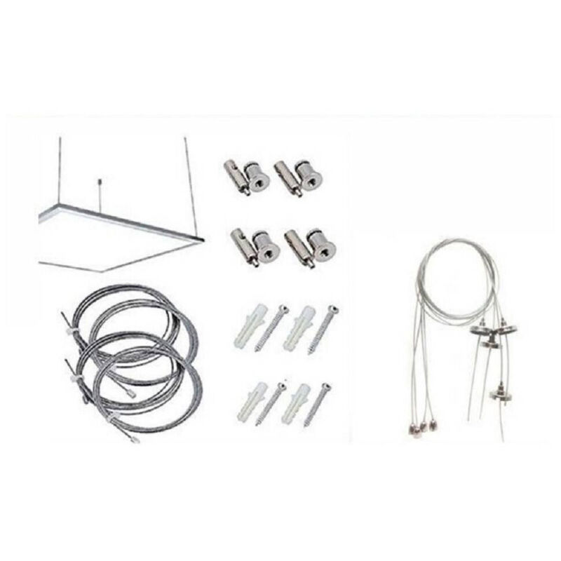 foto del prodotto trade shop traesio cavi per sospensione pannelli slim ad incasso quadrati p600 s set 4 fili da 120cm 