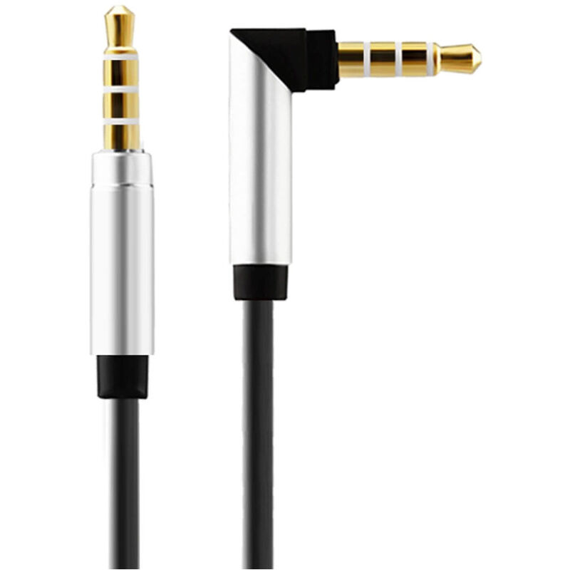 foto del prodotto trade shop traesio cavo aux 3.5 mm maschio 1 metro cable audio stereo mp3 angolo retto vari colori 