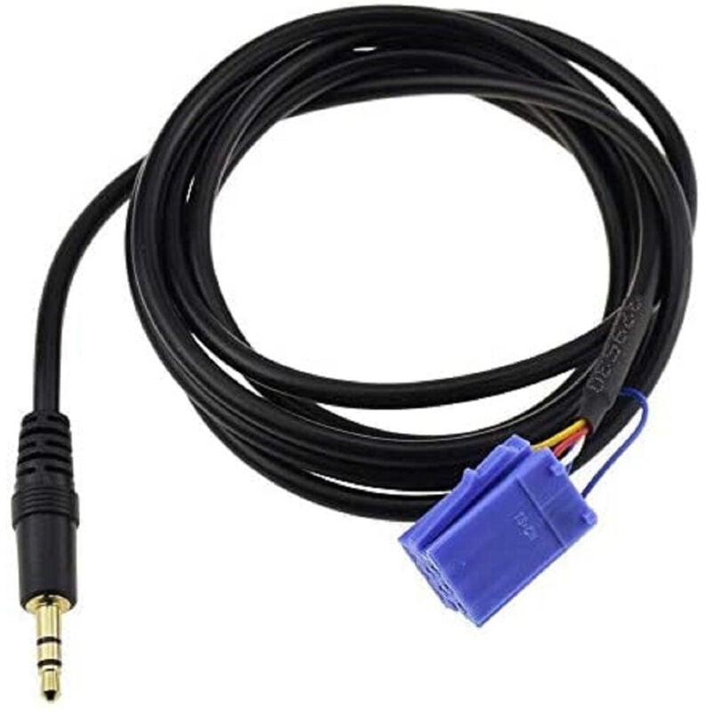 foto del prodotto trade shop traesio - cavo aux per auto fiat 500 evo alfa lancia autoradio mini iso jack maschio 3.5mm -