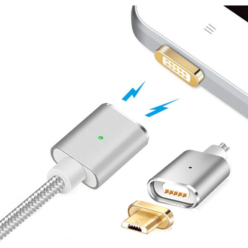 foto del prodotto trade shop traesio cavo di ricarica magnetico led adattatore caricabatterie per android micro usb 
