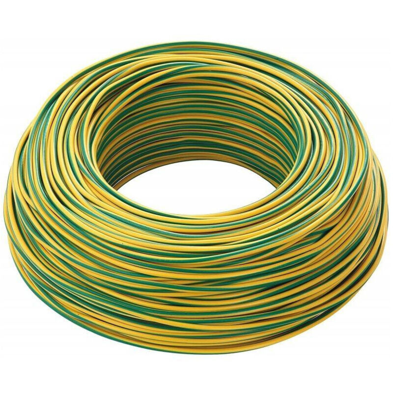 foto del prodotto trade shop traesio cavo giallo verde 100 mt isolato unipolare 1x2,5 antifiamma materiale elettrico 