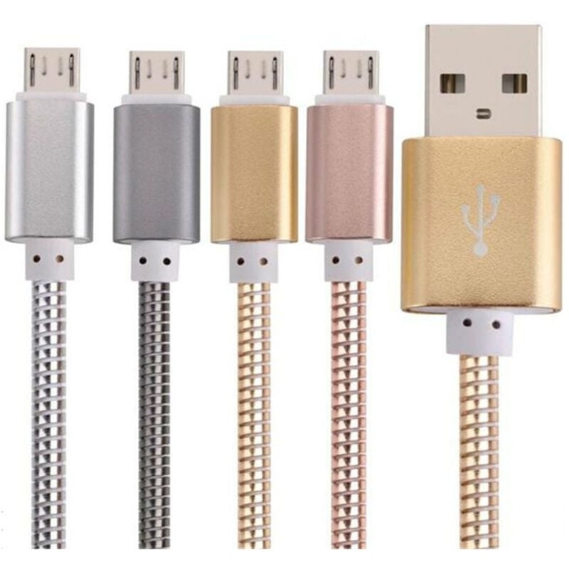 foto del prodotto trade shop traesio cavo in acciaio ricarica trasferimento dati smartphone android pc usb resistente 