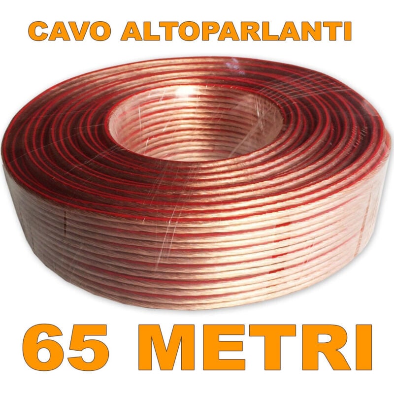 foto del prodotto trade shop traesio cavo per altoparlanti matassa bobina filo bipolare audio casse speaker stereo 
