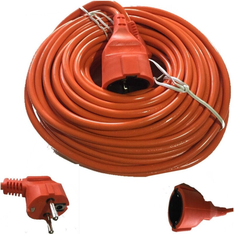 foto del prodotto trade shop traesio - cavo prolunga presa schuko elettrica maschio femmina 30 mt metri 16a -