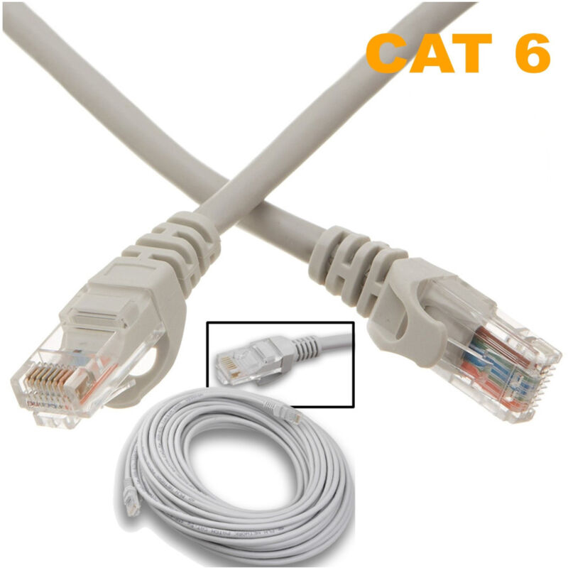 foto del prodotto trade shop traesio cavo rete lan 30 mt prolunga cat 6 per modem router computer ethernet plug rj45 