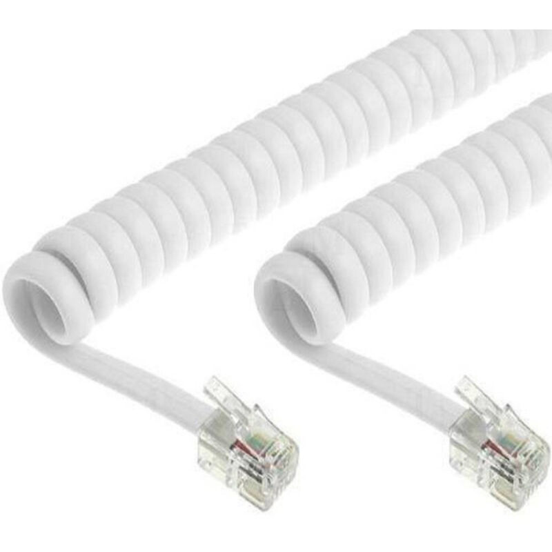 foto del prodotto trade shop traesio cavo telefonico estensibile spiralato per cornette colore bianco 2 mt 