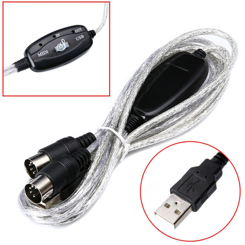 foto del prodotto trade shop traesio cavo usb interfaccia midi adattatore in out pc audio tastiera expander 