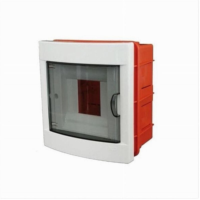 foto del prodotto trade shop traesio centralino da incasso 4 moduli cornice bianca portello fum 16x17x8cm ip40 fg14304 