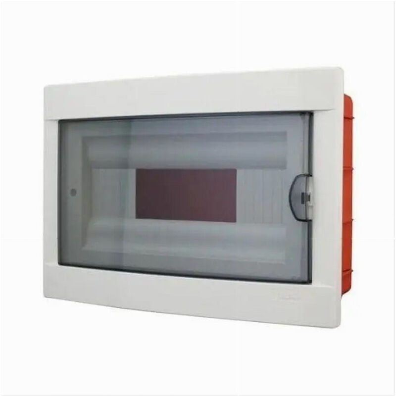 foto del prodotto trade shop traesio centralino da incasso ip40 12 14 moduli 300x200x90 mm 24w portello fume fg14312 