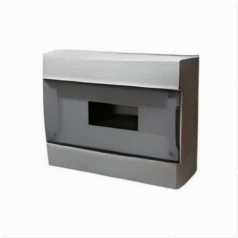 foto del prodotto trade shop traesio centralino da parete 12 moduli ip40 con portello trasparente fum grigio fg14412 