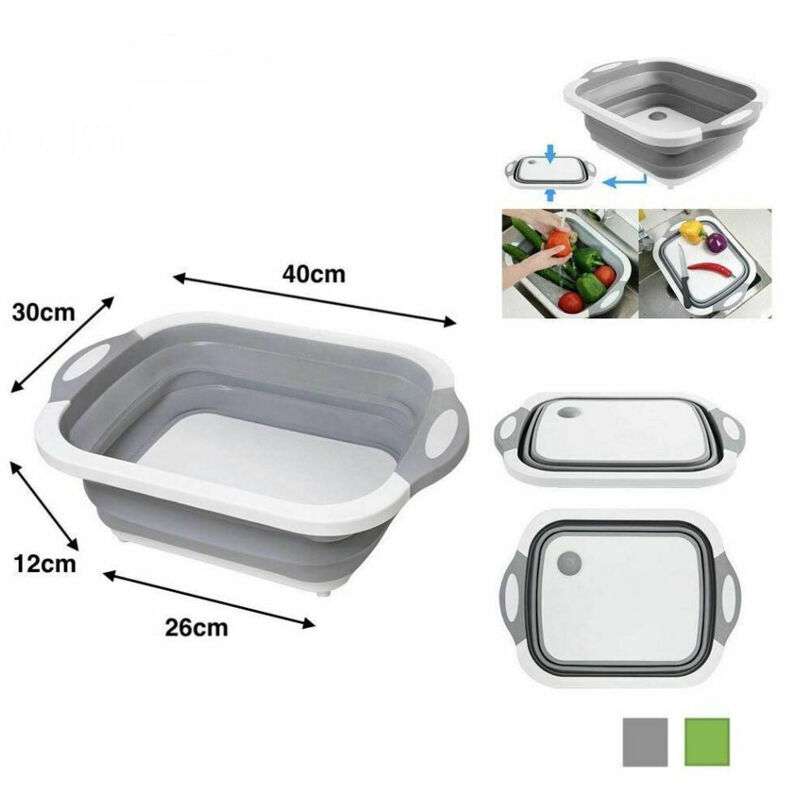 foto del prodotto trade shop traesio cestello vaschetta vassoio tagliere pieghevole in plastica multiuso per cucina 