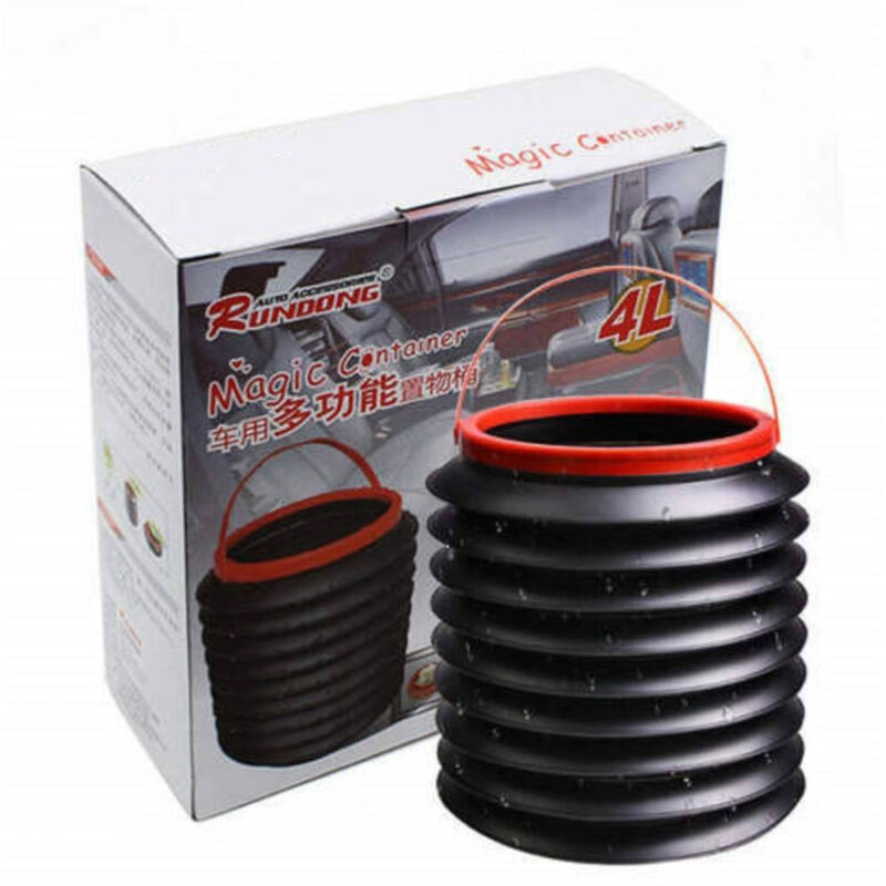foto del prodotto trade shop traesio cestino contenitore box porta oggetti per auto capacit 4 lt pieghevole 