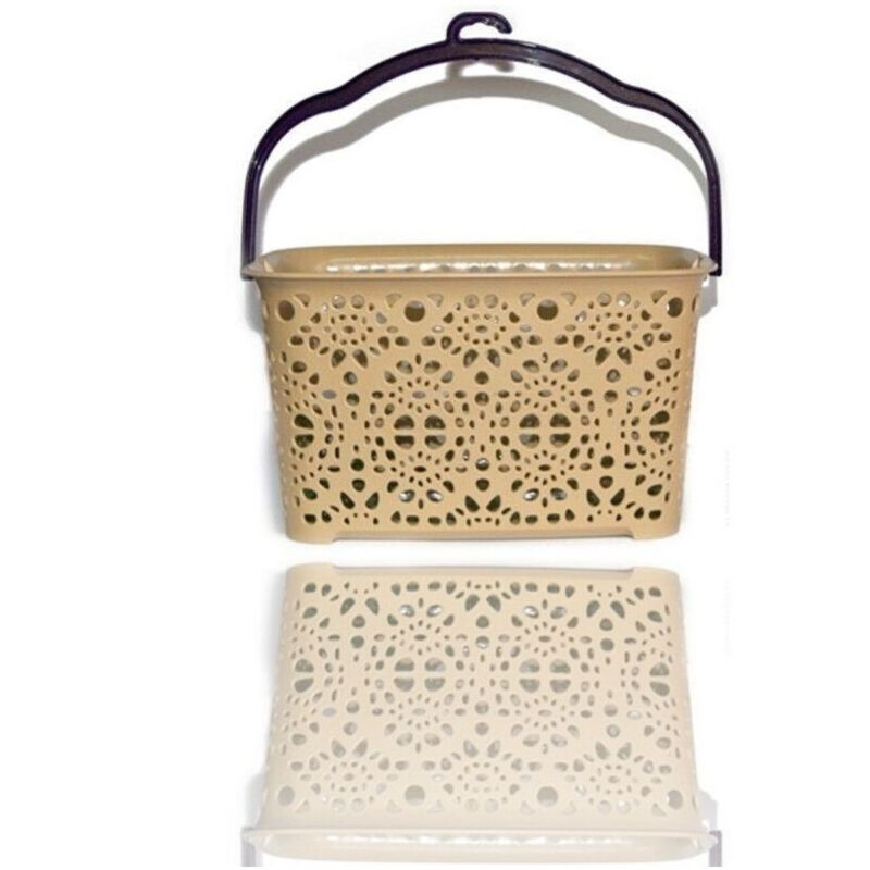 foto del prodotto trade shop traesio cestino portamollette porta mollette effetto ricamato in plastica colorato 