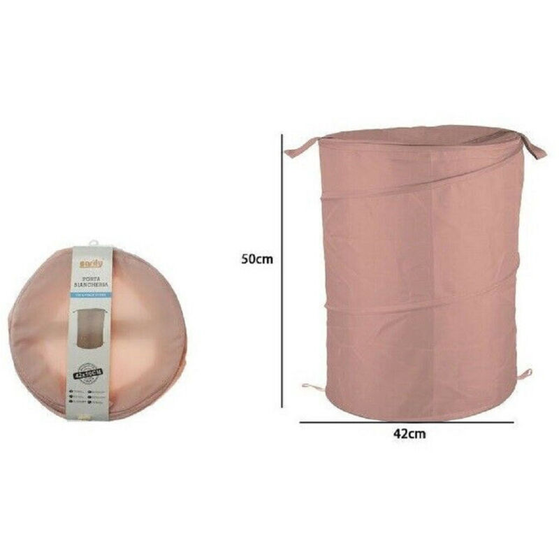 foto del prodotto trade shop traesio cesto contenitore porta biancheria bucato giochi pieghevole 42 x 50cm rosa 79851 