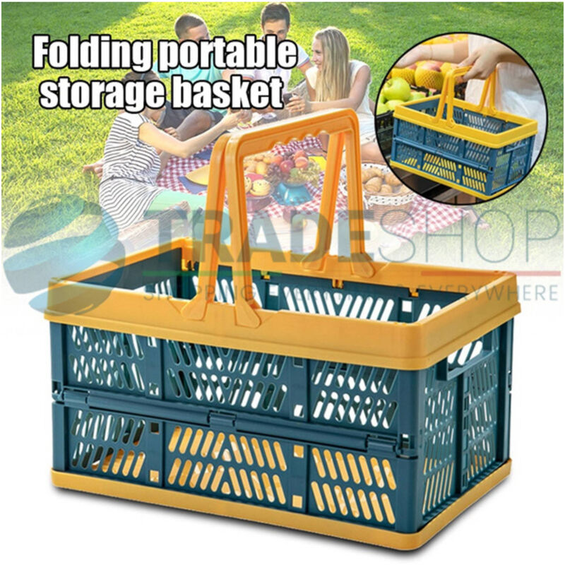foto del prodotto trade shop traesio cesto contenitori cestino portaoggetti organizer cassetta pieghevole impilabile 