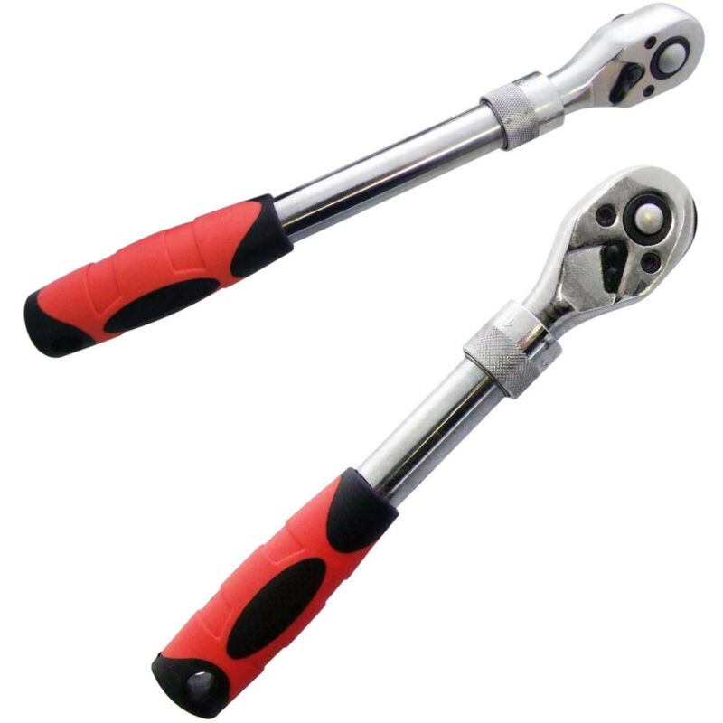 foto del prodotto trade shop traesio chiave a cricchetto da 1 4 reversibile allungabile telescopico cricchetto 