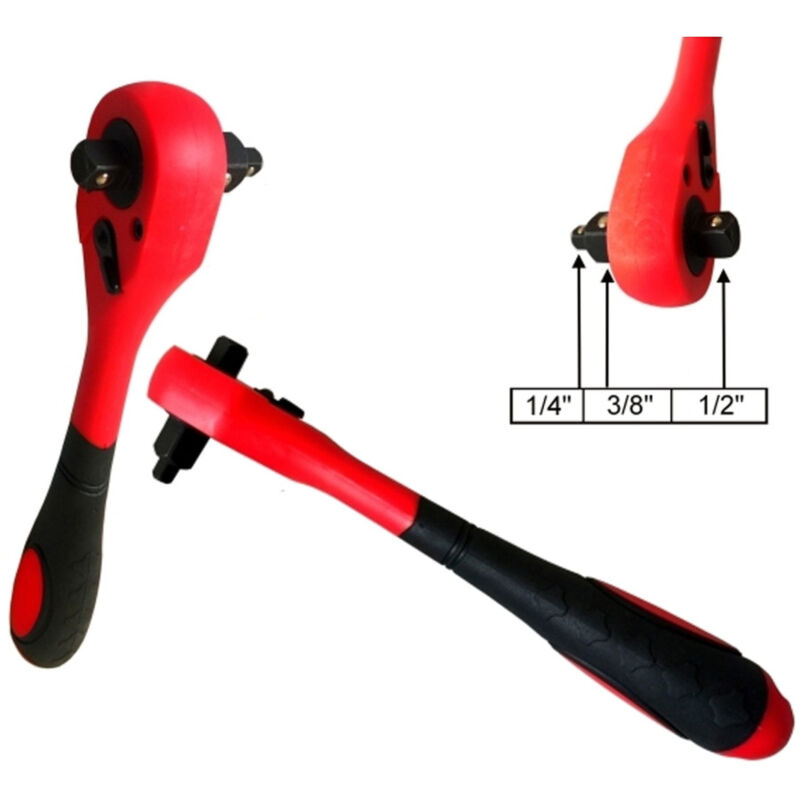 foto del prodotto trade shop traesio chiave a cricchetto reversibile universale 3 in 1 per bussole 1 4 3 8 1 2 