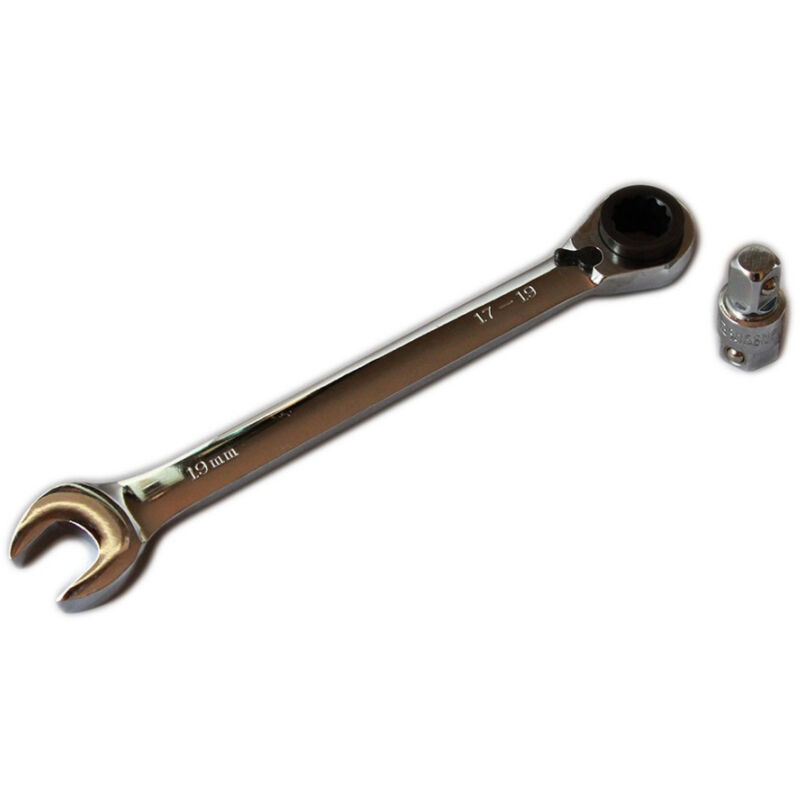 foto del prodotto trade shop traesio chiave combinata cricchetto reversibile fissa a stella 19mm 17 19mm adattatore 