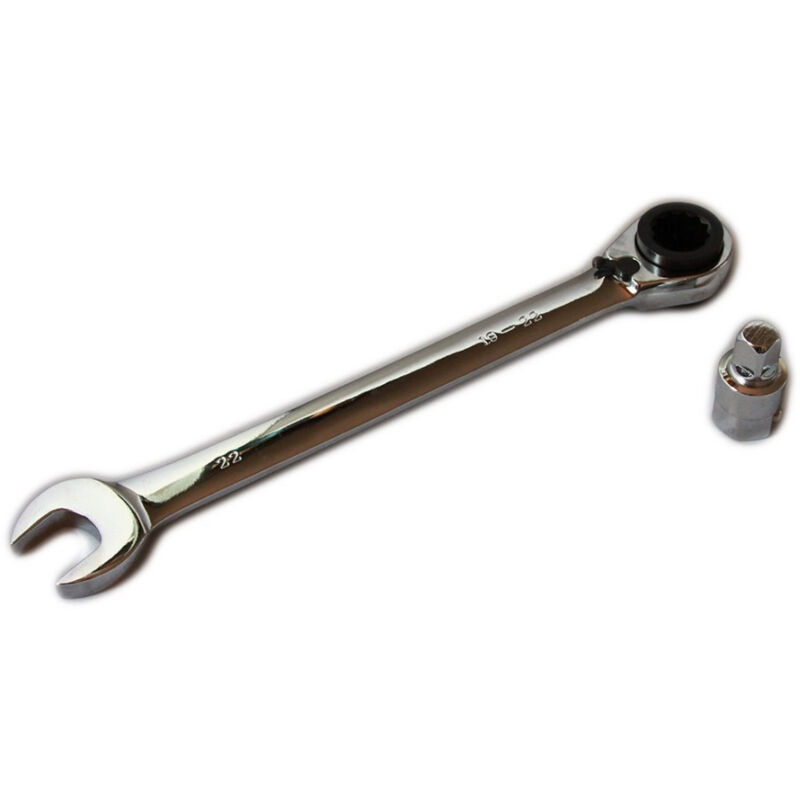 foto del prodotto trade shop traesio chiave combinata cricchetto reversibile fissa a stella 22mm 19 22mm adattatore 