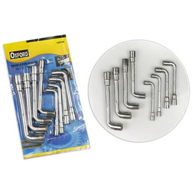 foto del prodotto trade shop traesio chiavi a pipa kit 8 pezzi utensili a l di diverse misure in acciaio fai da te 