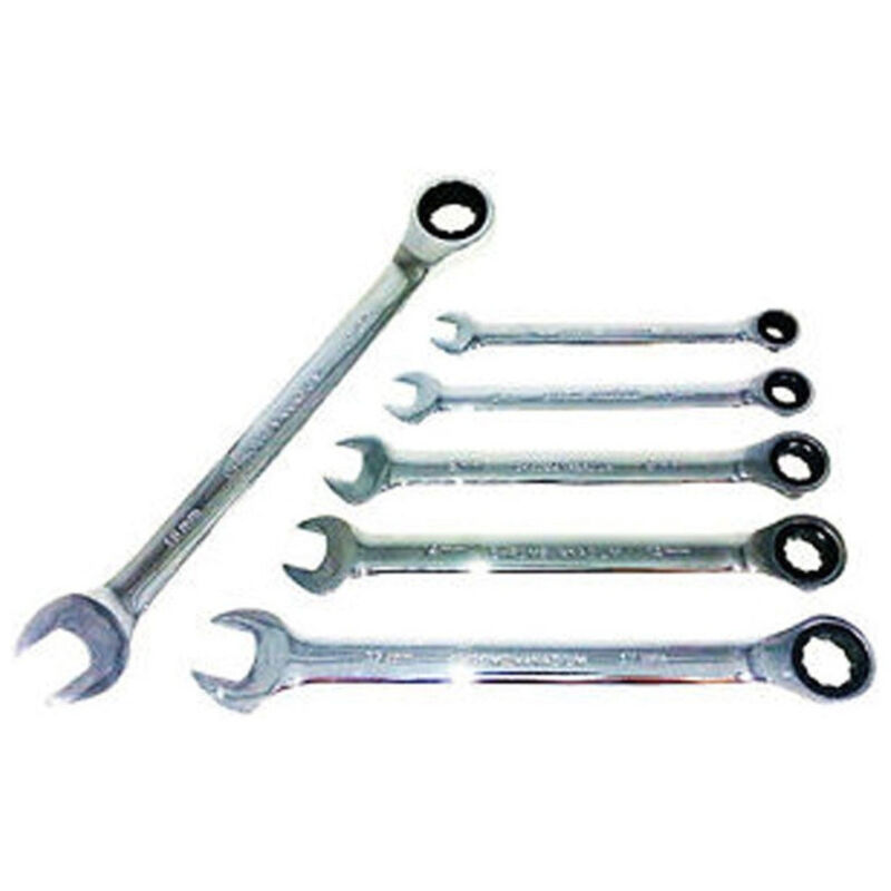 foto del prodotto trade shop traesio chiavi combinate a cricchetto set 6 pz serie di chiavi combinate con cricchetto 