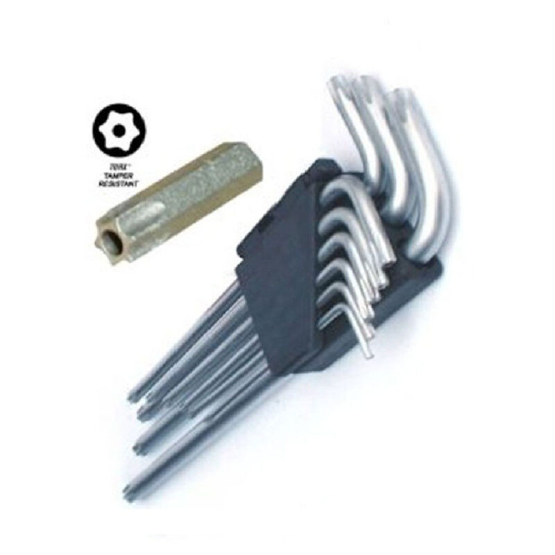 foto del prodotto trade shop traesio chiavini in acciaio torx set 9 pezzi da t10 a t50 professionale con custodia 
