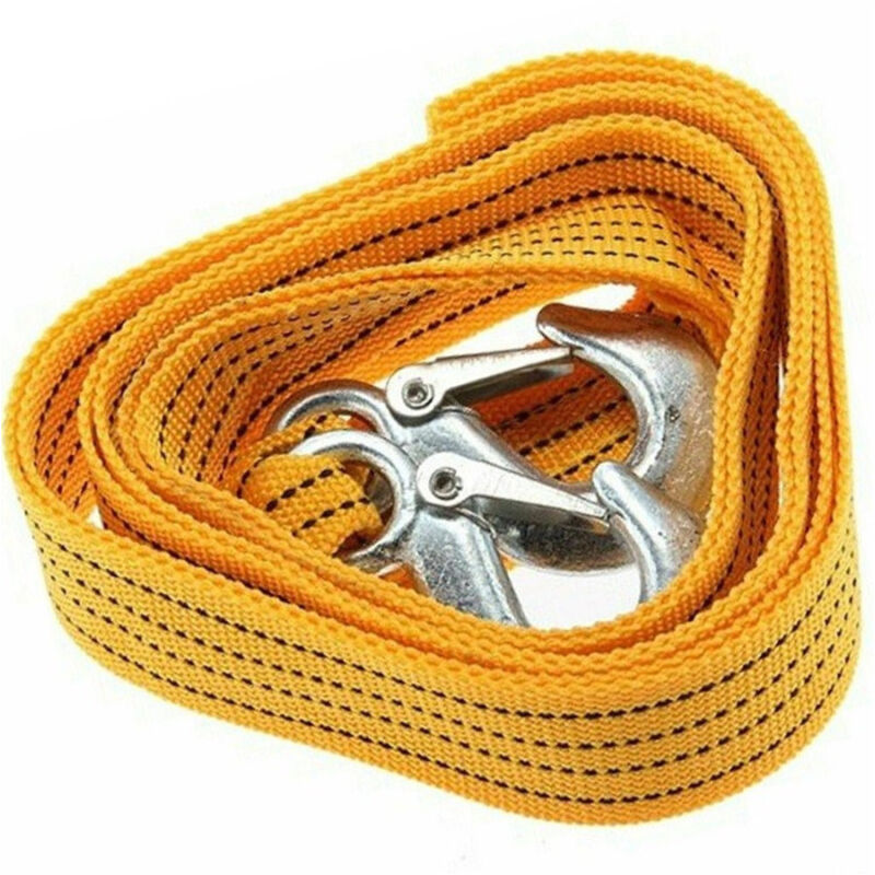 foto del prodotto trade shop traesio cinghia cavo da traino sos auto super resistente fune corda 2 ganci 5000kg 