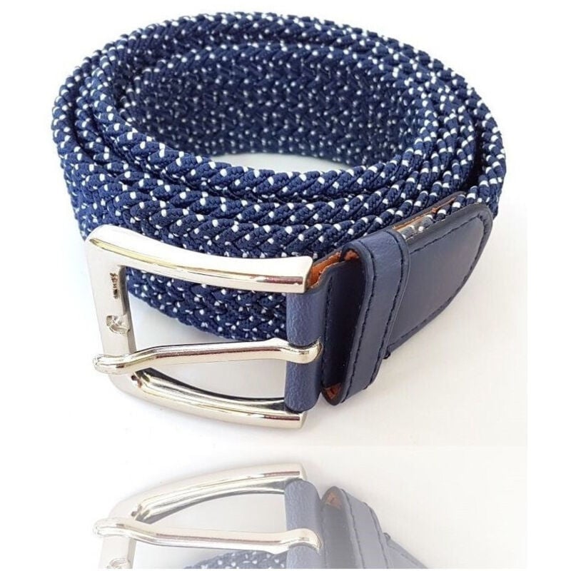 foto del prodotto trade shop traesio cinta cintura donna uomo intrecciata blu bianca glamour fashion alla moda 