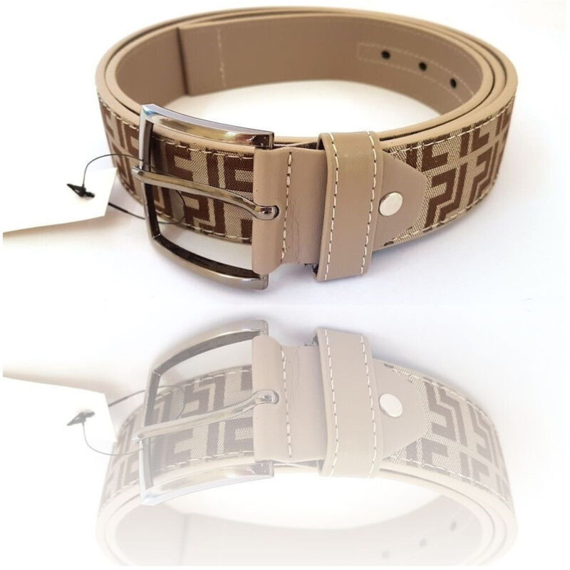 foto del prodotto trade shop traesio cinta cintura uomo pelle tessuto beige nd 865 elegante glamour fashion 