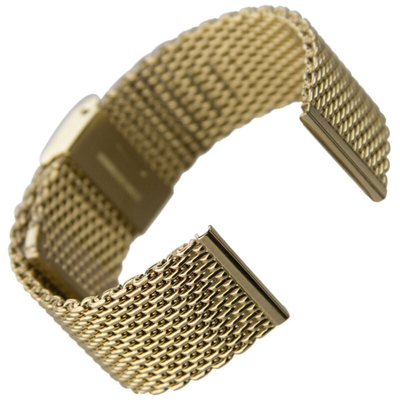 foto del prodotto trade shop traesio cinturino maglia milano universale ricambio orologio larghezza 20mm oro 