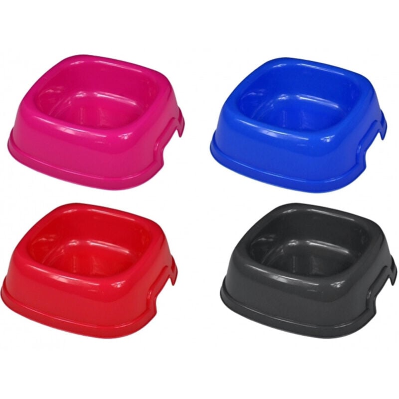 foto del prodotto trade shop traesio ciotola vaschetta plastica quadrata 22x22x7,5cm 0,73lt cane animali cibo acqua 