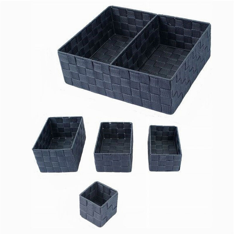 foto del prodotto trade shop traesio cleafe 11 pz scatole tessuto componibili organizer bagno armadi cassetti scaffali 79080 