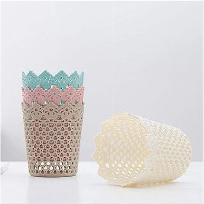 foto del prodotto trade shop traesio cleafe 2pz cestino porta oggetti organizzatore casa cesto in plastica 14x17.6 cm 79477 