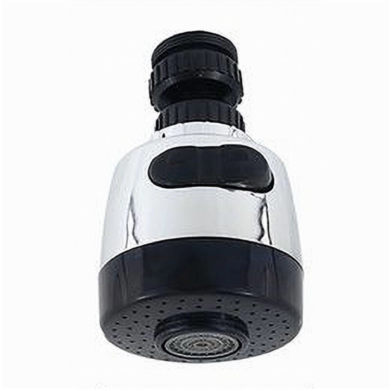 foto del prodotto trade shop traesio cleafe aeratore rompigetto rubinetto cucina girevole antispruzzo getti nero cromo 87308 