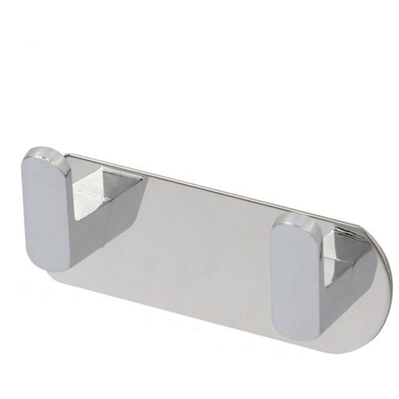 foto del prodotto trade shop traesio cleafe appendiabiti con 2 ganci appendino portasciugamano bagno casa cucina cromato 59731 