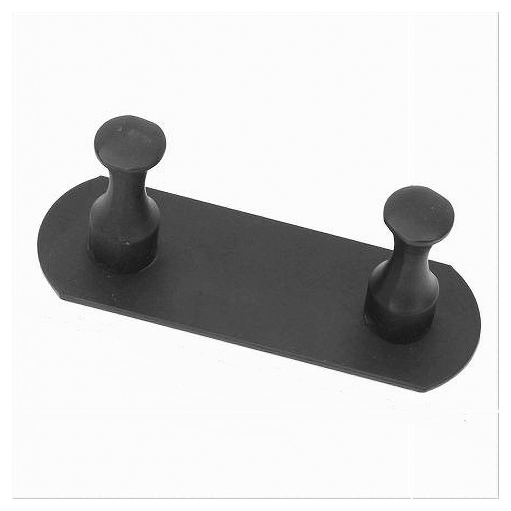 foto del prodotto trade shop traesio cleafe appendiabiti con 2 ganci nero per accappatoio bagno cucina casa da parete 59751 