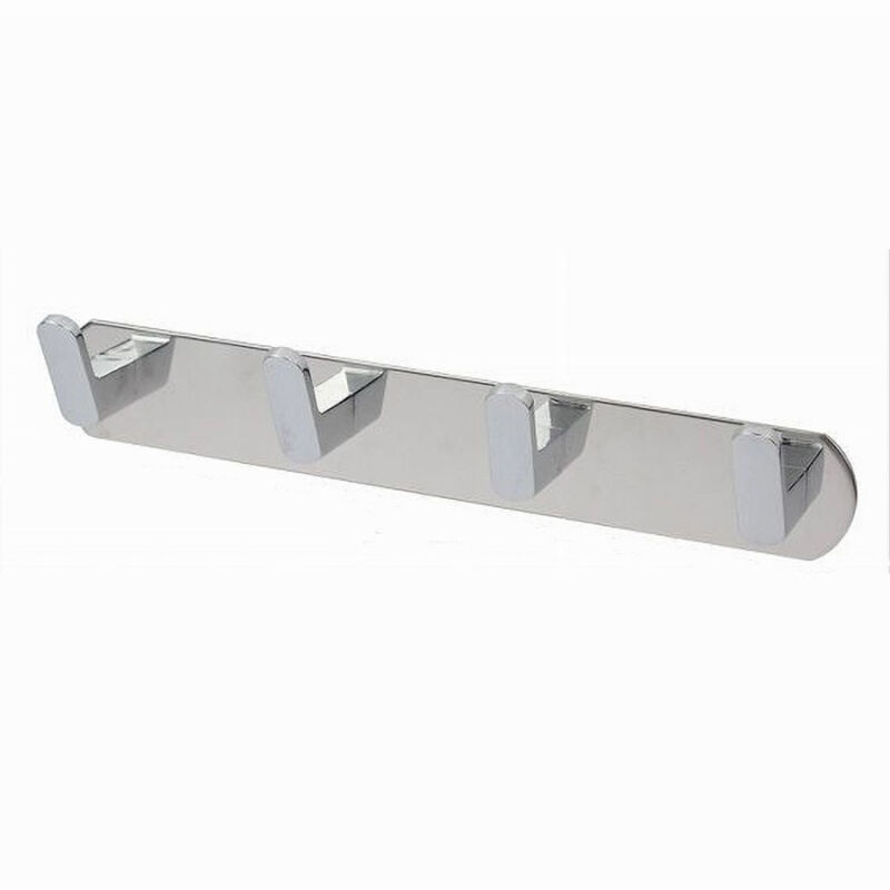foto del prodotto trade shop traesio cleafe appendiabiti con 4 ganci appendino asciugamano bagno casa cucina cromato 59733 