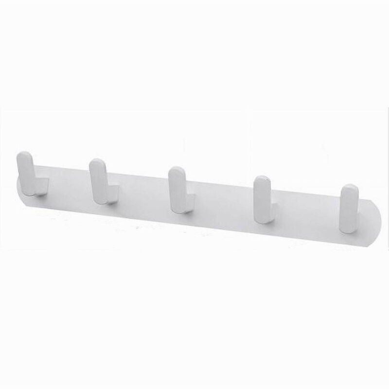 foto del prodotto trade shop traesio cleafe appendiabiti con 5 ganci appendino asciugamano da bagno casa cucina bianco 59744 