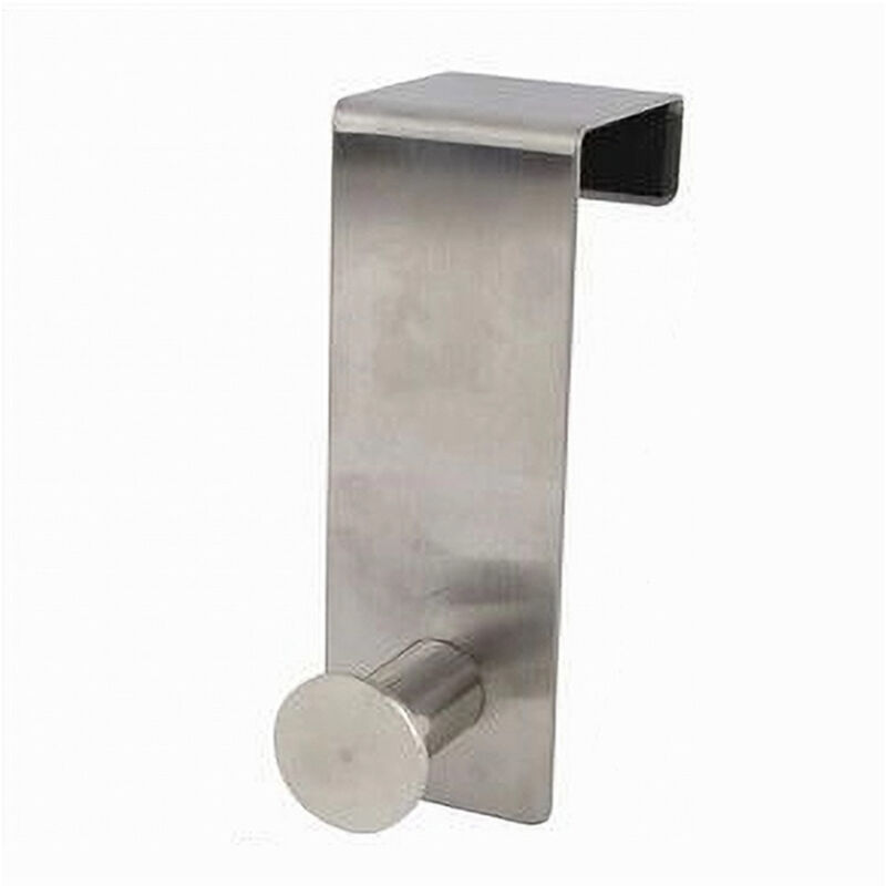 foto del prodotto trade shop traesio cleafe appendiabiti da porta con 1 gancio 4x11.5cm silver per asciugamani vestiti 87782 