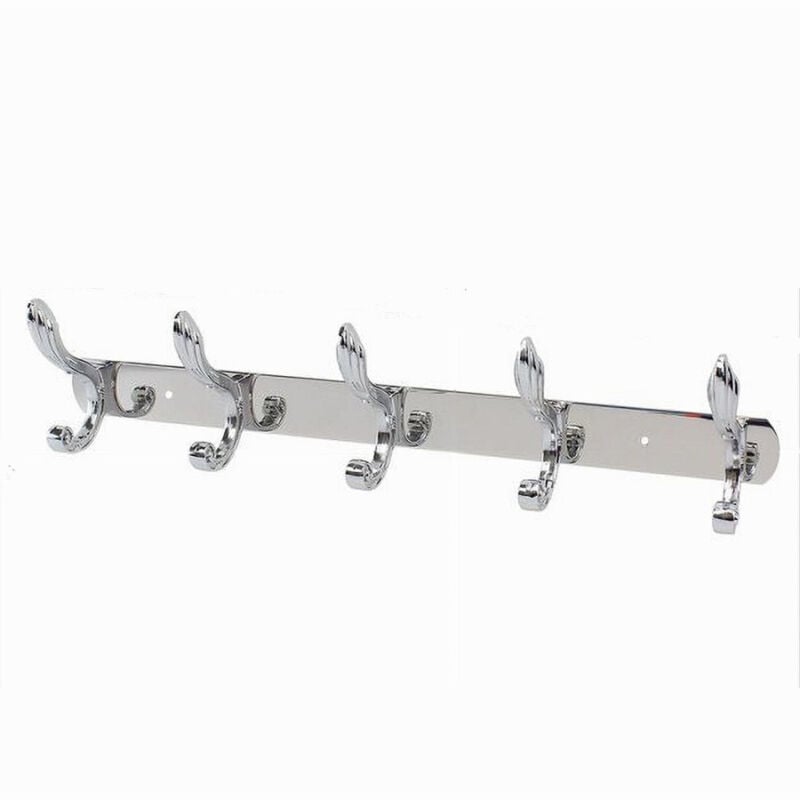 foto del prodotto trade shop traesio cleafe appendino appendi abiti multiuso a 5 ganci ali finitura cromo lucido 52182 