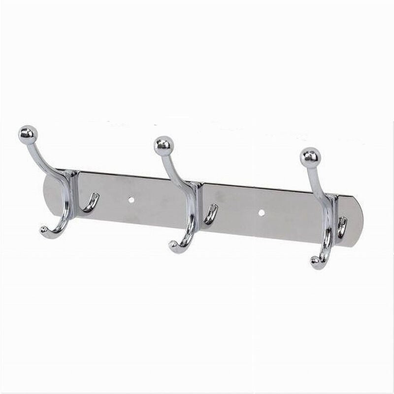 foto del prodotto trade shop traesio cleafe appendino appendi abiti multiuso con 3 ganci finitura cromo lucido 24,5 cm 52670 