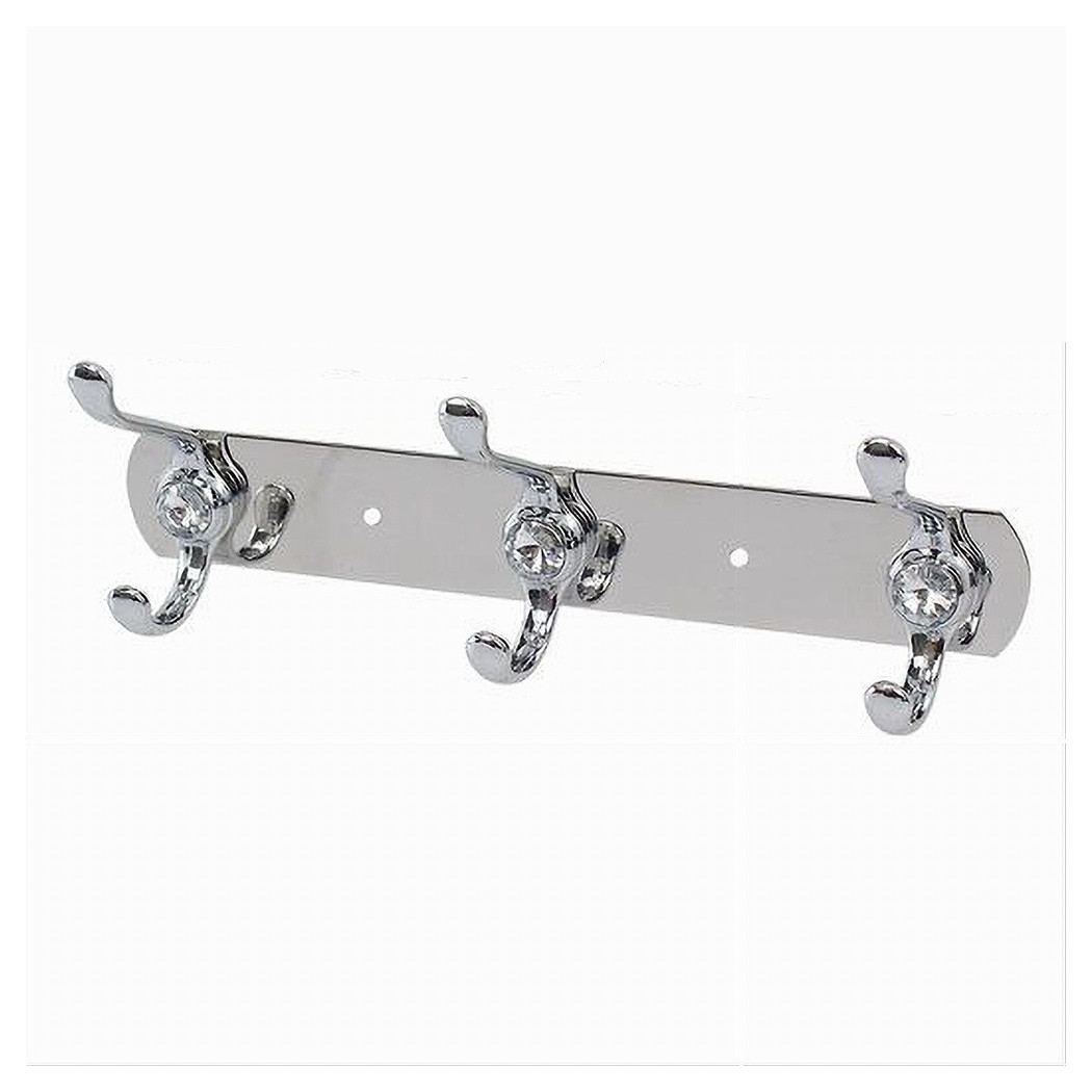 foto del prodotto trade shop traesio cleafe appendino appendi porta asciugamani con 3 ganci doppio bagno diamante 52173 