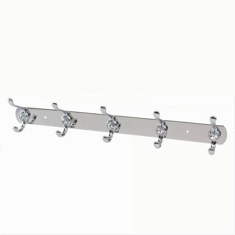 foto del prodotto trade shop traesio cleafe appendino appendi porta asciugamani con 5 ganci doppio bagno diamante 52174 