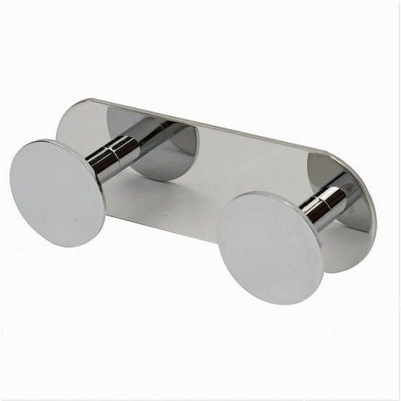 foto del prodotto trade shop traesio cleafe appendino con 2 ganci appendi porta asciugamano 2 posti bagno casa cromato 59761 